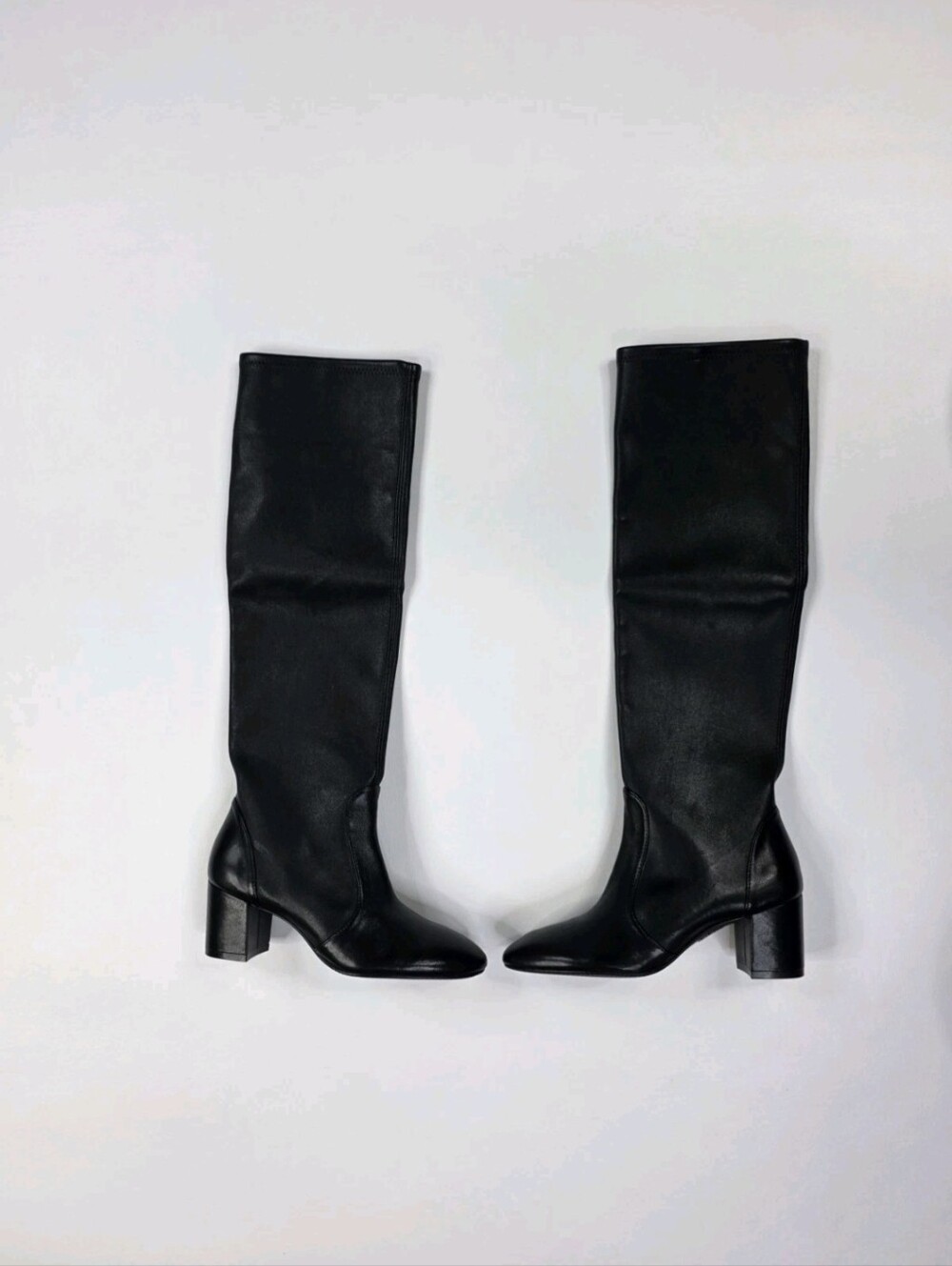 Stuart Weitzman YULIANA 60 Knee High Leather BOOTS Women Size 5 B Black